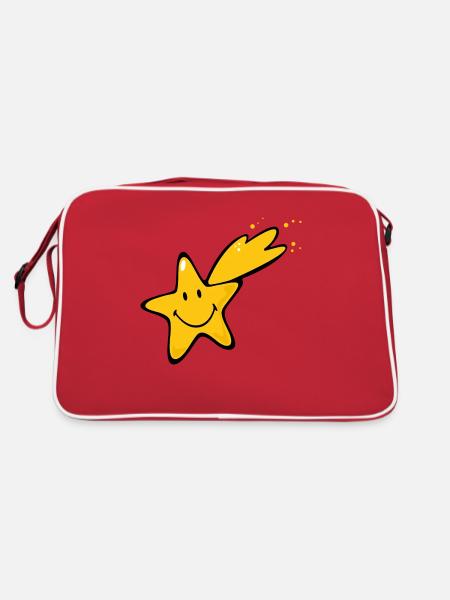 Smiley Shooting Star - Retro Bag - red/white - Back