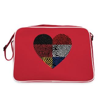 Allemagne Hollande Pays-Bas identité coeur - Sac Retro - rouge/blanc - Dos