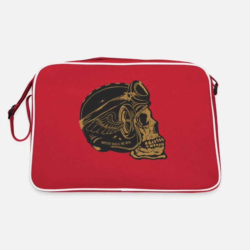 skull skull helmet biker wing wheel Retro Bag