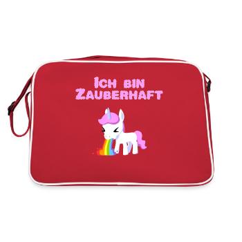 Pooping Unicorn Kotze Unicorn poop - Retro Bag - red/white - Back