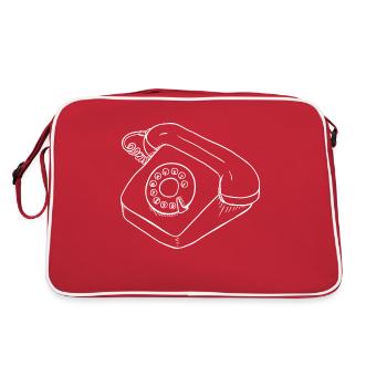 Retro Phone Dial Handset - Retro Bag - red/white - Back