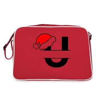 Christmas Alphabet Letter U to Personalise - Retro Bag - red/white - Back
