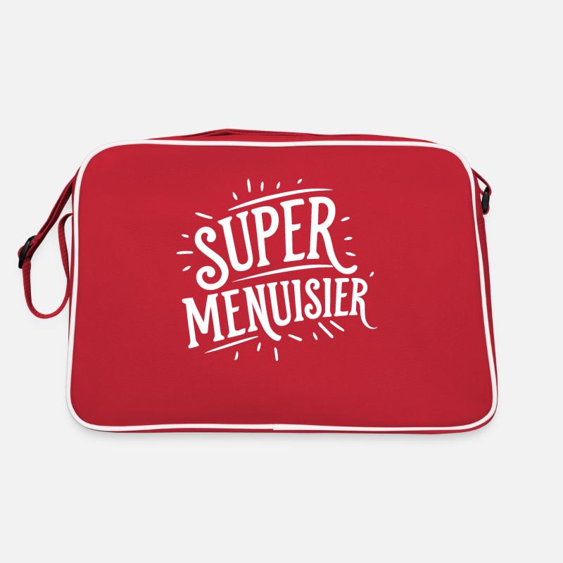 Super menuisier - Sac Retro - rouge/blanc