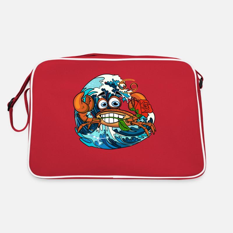 "Krebs" - Retro Tasche - Rot/Weiß