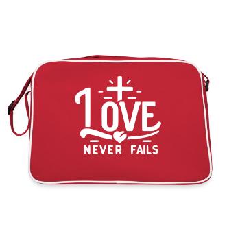 Love Never Fails - Retro Bag - red/white - Back