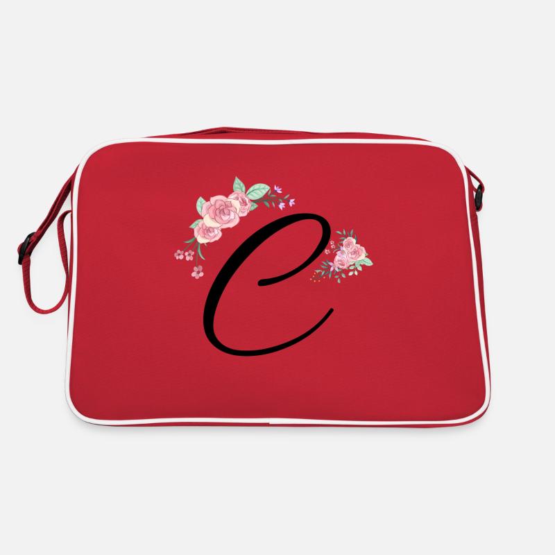 Buchstabe c Blumen Retro Tasche