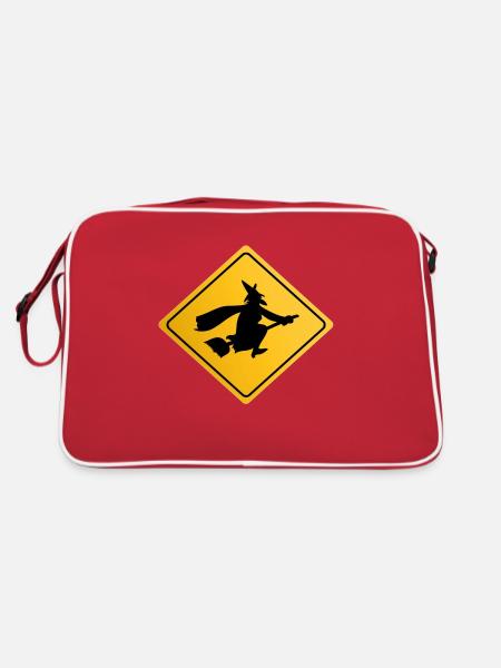 Witch Crossing 02 - Retro Tasche - Rot/Weiß - Hinten