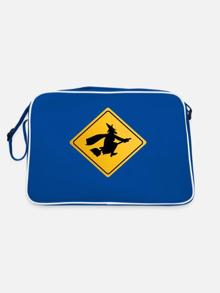 Witch Crossing 02 - Retro Tasche - Blau/Weiß - Hinten