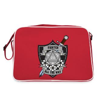 Fighter All The Way Version 2 Gris - Sac Retro - rouge/blanc - Dos