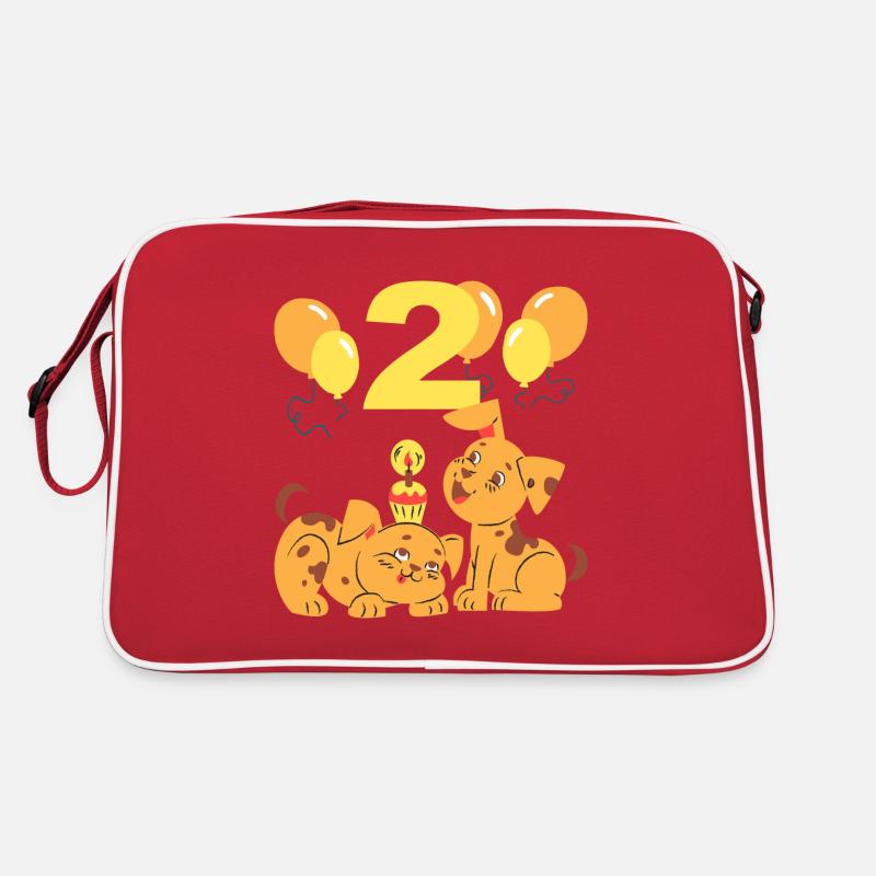 Hund Geburtstag Zweiter Geburtstagsparty Retro Tasche