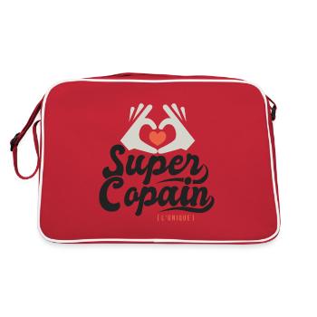 Super copain l unique cadeau copain ami - Sac Retro - rouge/blanc - Dos