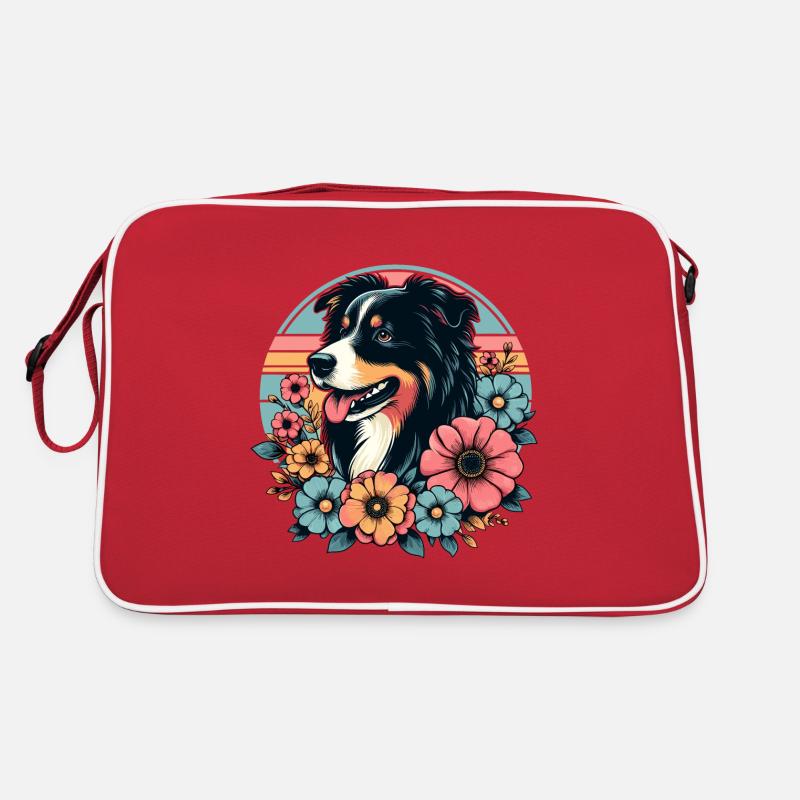 Berger australien noir tri pastel rétro fleurs Sac Retro