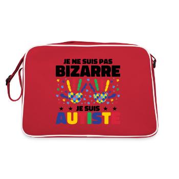 Je ne suis pas bizarre je suis autiste - Sac Retro - rouge/blanc - Dos