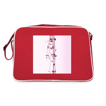 Delicate plant minimalism watercolor - Retro Bag - red/white - Back