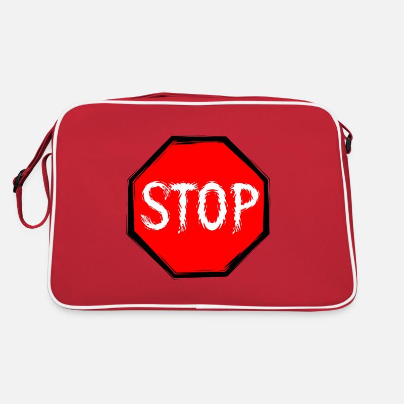 Stop Schild Vektor Retro Tasche