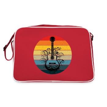 Une guitare de musique rétro Guitares d’instruments de musique - Sac Retro - rouge/blanc - Dos