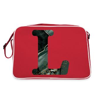 Letter l marbled green - Retro Bag - red/white - Back