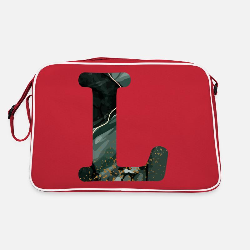 Lettre l marbré vert Sac Retro