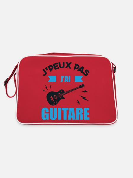 Je Peux Pas J'ai Guitare Cadeau Guitariste - Sac Retro - rouge/blanc