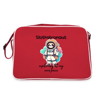 Slothstronaut Exploring At My Own Pace - Sloth - Retro Bag - red/white - Back