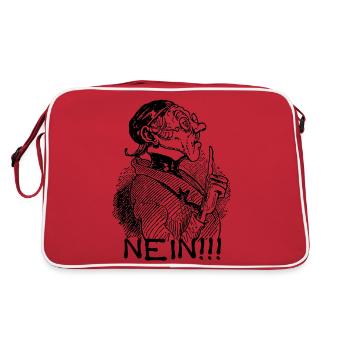 NEIN No | Wilhelm Busch Lehrer Lämpel - Retro Tasche - Rot/Weiß - Hinten
