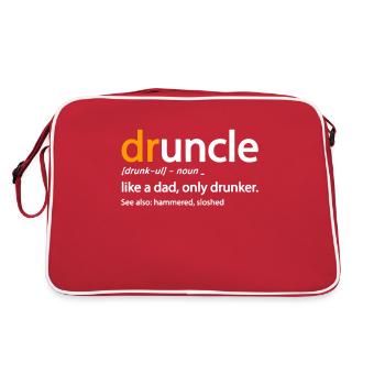 Drunkle Merch - Retro Tasche - Rot/Weiß - Hinten