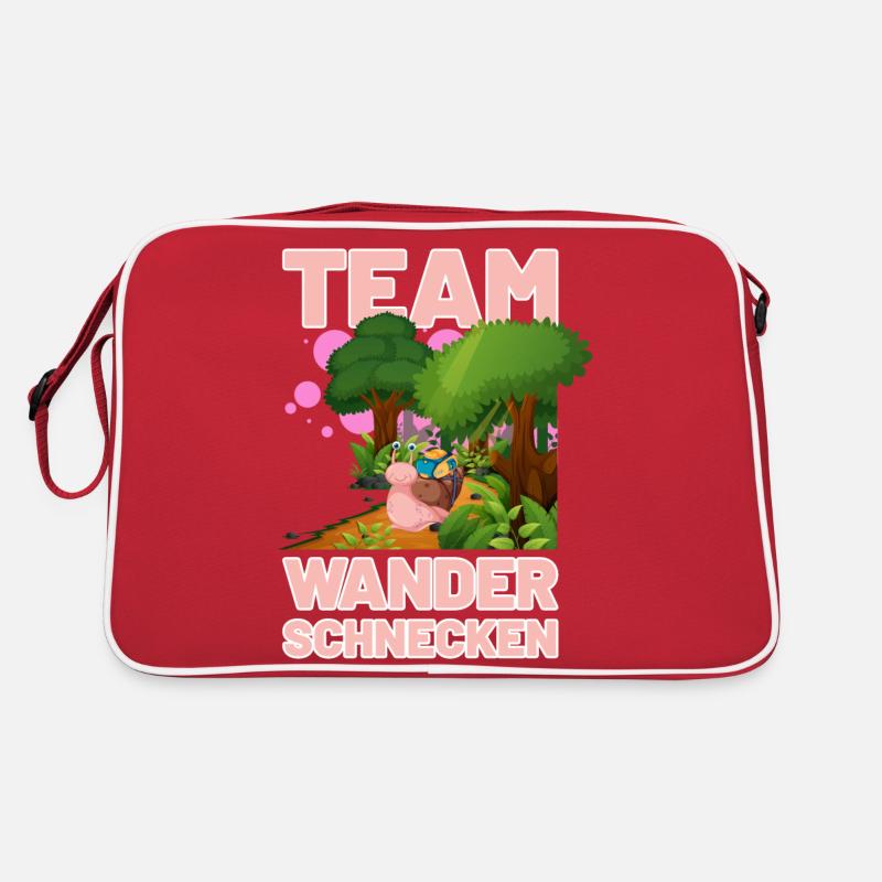 Team Wanderschnecken - Retro Tasche - Rot/Weiß