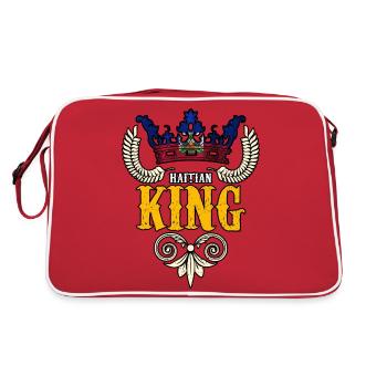 Haiti Haitian Flag Crown King I Gift - Retro Bag - red/white - Back