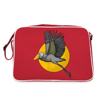 Shoebill Bird Ornithologist Forest I Gift - Retro Bag - red/white - Back