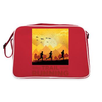 Trail Runner Running Joggen Jogger I Geschenk - Retro Tasche - Rot/Weiß - Hinten