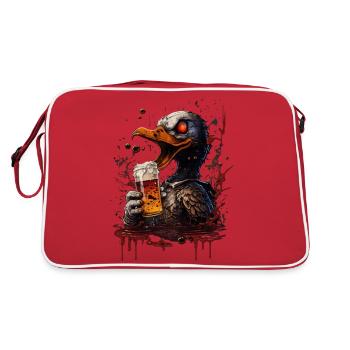 Cool dangereux, canard d’horreur maléfique avec de la bière - Sac Retro - rouge/blanc - Dos