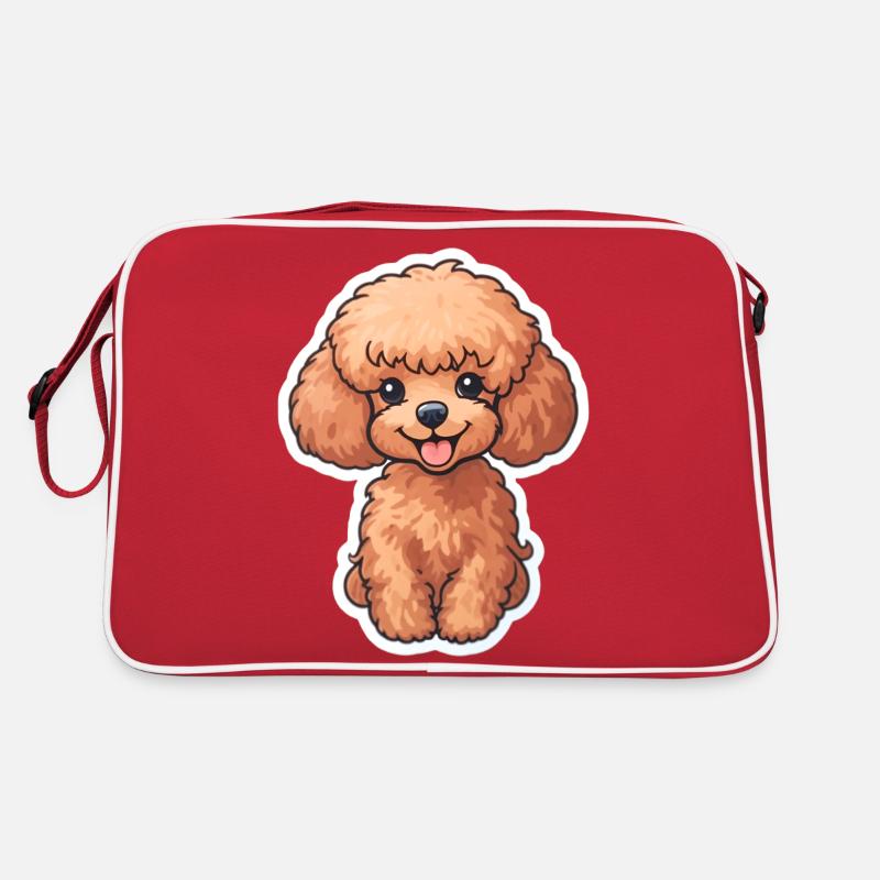 Autocollant mignon pour chien caniche bébé Sac Retro