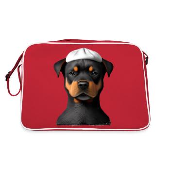 Rottweiler Chien Rottweiler Puppy Puppy Dogs - Sac Retro - rouge/blanc - Dos