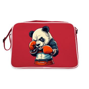 Box Panda - Retro Tasche - Rot/Weiß - Hinten