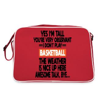 Yes I'm Tall You're Observing Don't Basketball - Retro Bag - red/white - Back