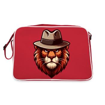 Lion avec chapeau - Sac Retro - rouge/blanc - Dos