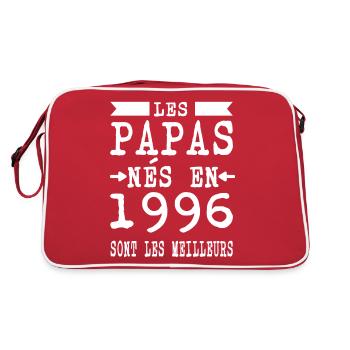Geborene Väter sind besser dafür - Retro Tasche - Rot/Weiß - Hinten