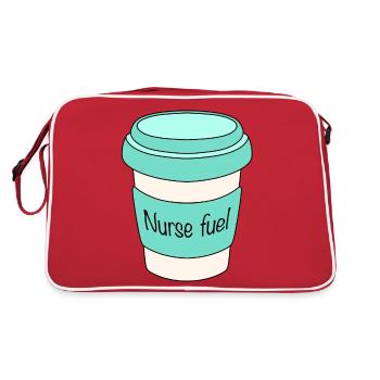 Lustige Krankenschwester Brennstoff Kaffee für Krankenschwester - Retro Tasche - Rot/Weiß - Hinten
