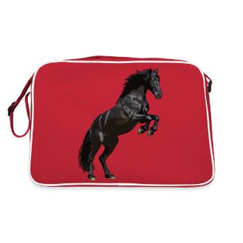 Cheval frison cabré - Sac Retro - rouge/blanc - Dos