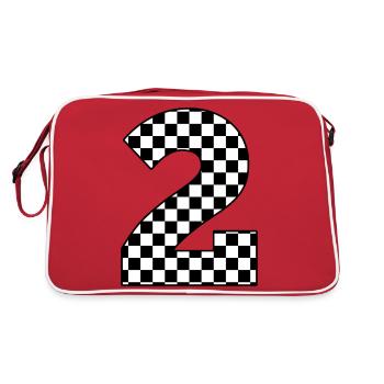 Number 2 Plaid - Retro Bag - red/white - Back