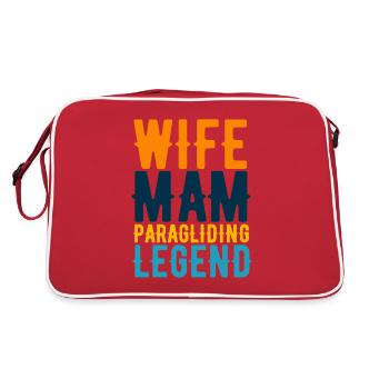 Frau Ich habe eine Paragliding-Legende - Retro Tasche - Rot/Weiß - Hinten