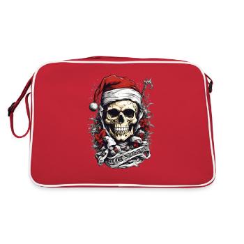 Crâne dans la tenue de Noël Design de Noël - Sac Retro - rouge/blanc - Dos