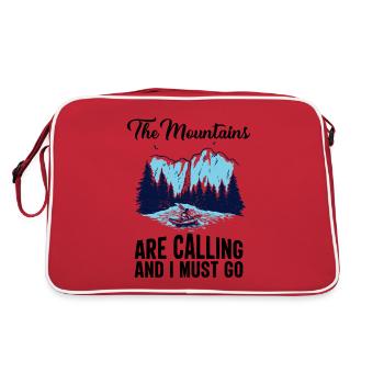 The Mountains are Calling and I must Go Forest - Retro Bag - red/white - Back