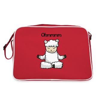 Ohmmm A Cute Yoga Llama Alpaca Llama - Retro Bag - red/white - Back