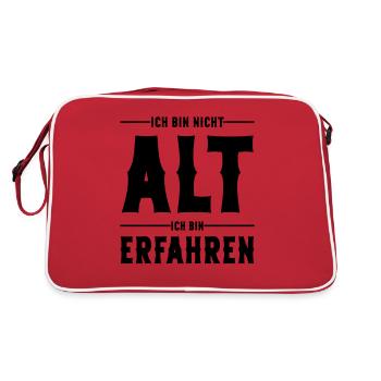 Ich bin nicht Alt ich bin Erfahren Alter Sprüche - Retro Tasche - Rot/Weiß - Hinten