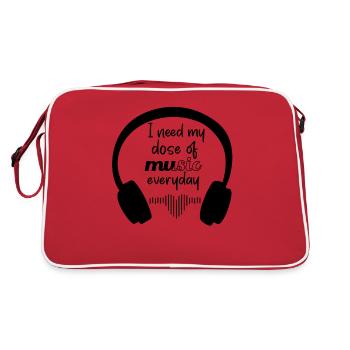 I need a dose of Music everyday with Headphones - Retro Bag - red/white - Back