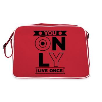 You only live once man lebt nur ein mal Spruch - Retro Bag - red/white - Back