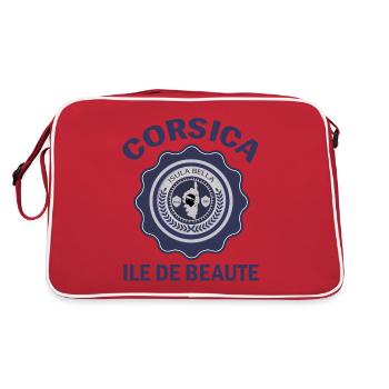 Corsica Ile de Beaute Isula Bella Insel Korsika - Retro Tasche - Rot/Weiß - Hinten