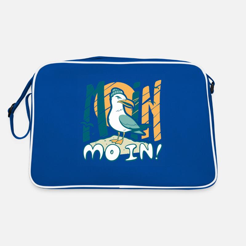 Moin Möwe in Mütze Ostsee und Nordsee Sprüche Retro Tasche
