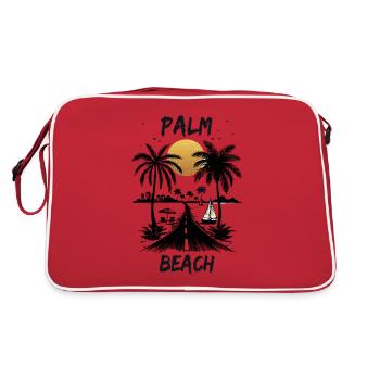 Highway to the Palm Sea Beach by Sunset Summer - Retro Bag - red/white - Back